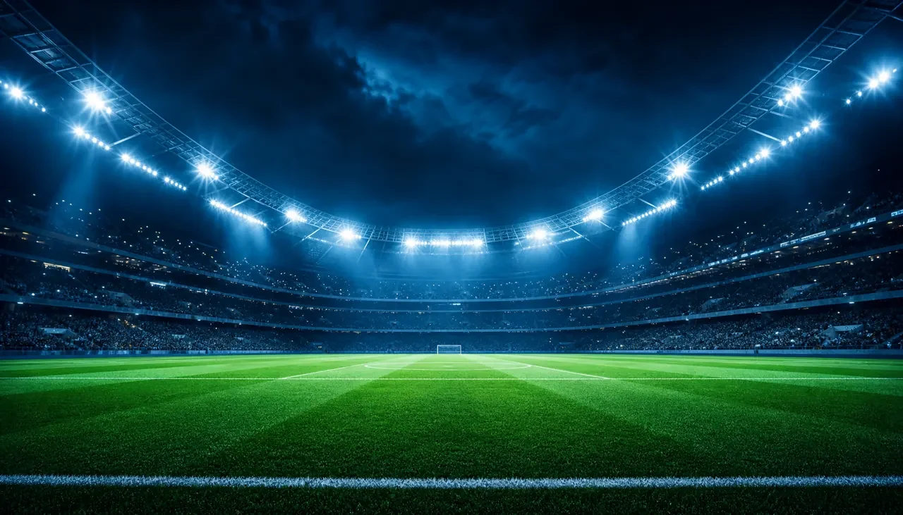 Estádio ilustrando transmissões ao vivo